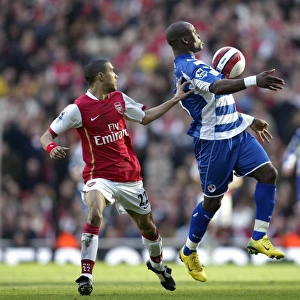 Leroy Lita's Powerful Clash with Gael Clichy: A Battle for Supremacy in the 2007 Barclays Premiership Match between Arsenal and Reading