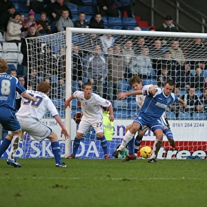 Albion defend an Oldham attack