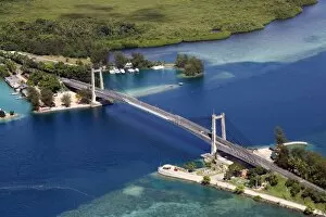 Aerial view of the Japan-Palau Friendship Bridge, Koror, Koror Island, Republic of Palau